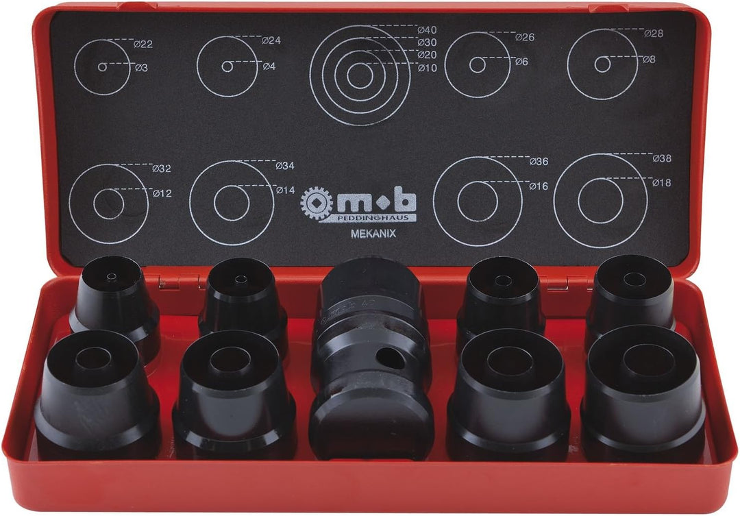 PEDDINGHAUS Lochstanzer-Satz Loch, 20-teilig, Durchmesser 3-40 mm, 8004409001