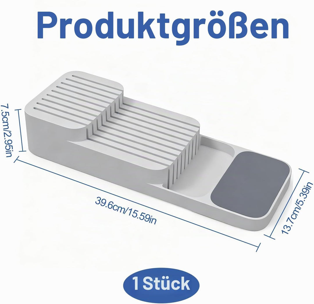 Zweistufiger Messer Organizer Schublade,Bogoro Zweistöckige Messeraufbewahrungsbox,Messerblock Schub