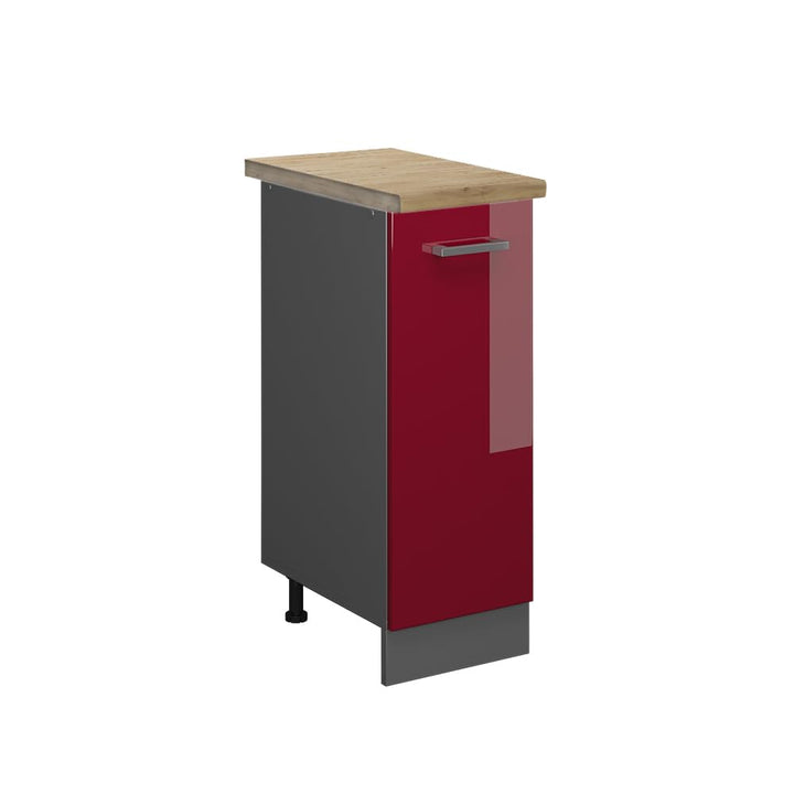 Vicco Apothekerschrank R-Line, Bordeaux Hochglanz/Anthrazit, 30 cm, AP Eiche Bordeaux Hochglanz Apot