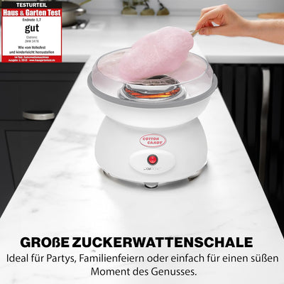 Clatronic Zuckerwatten-Maker | Süsse Leckereien für jede Party | Zuckerwattemaschine mit Quarz-Heize