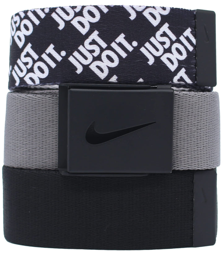 Nike Herren 3 Pack Web Belt Gürtel Einheitsgrösse Grau, Einheitsgröße Grau