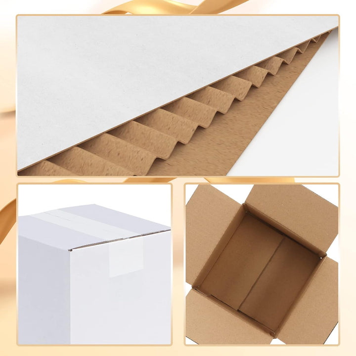 EYMPEU 40 Stück 15,3x15,3x15,3cm Weisse Versandkarton, Kartons für kleine Gegenstände, Spielzeug, Sc