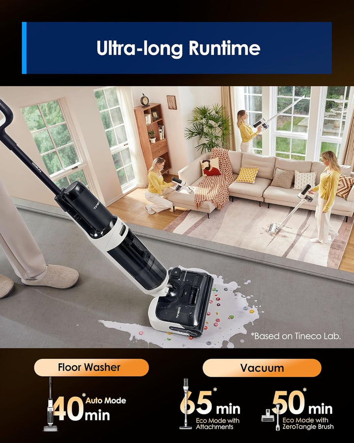 Tineco Floor ONE Switch S6 Stretch Nass Trockensauger, 180° Lay-Flat, Anti-Tangle, 85℃ Schnelltrockn