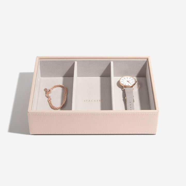 Stackers Blush Schmuckschatulle Tief Schmuckfach für Uhren/Accessoires Blush Pink, Blush Pink