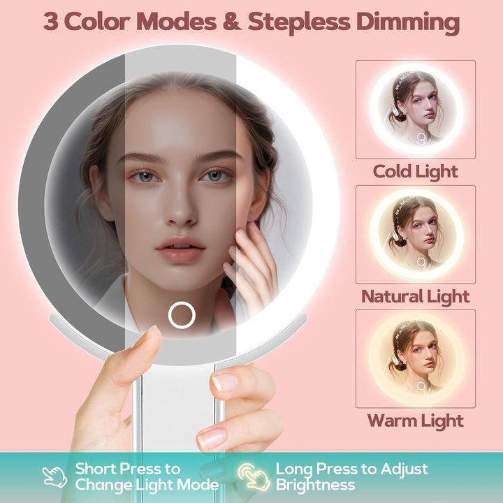 B Beauty Planet Vergrösserungsspiegel mit Licht, Doppelseitiger 30X/1X Vergrösserungsspiegel, Reise-