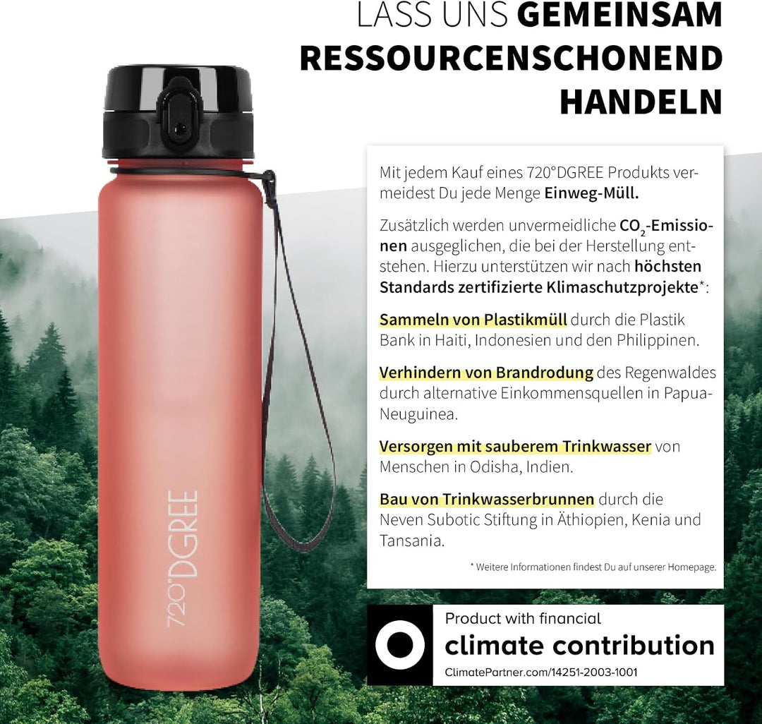 720°DGREE Trinkflasche “uberBottle“ +Sieb - 350ml, 500ml, 650ml, 1000ml, 1,5l, 2l - BPA-Frei - Wasse