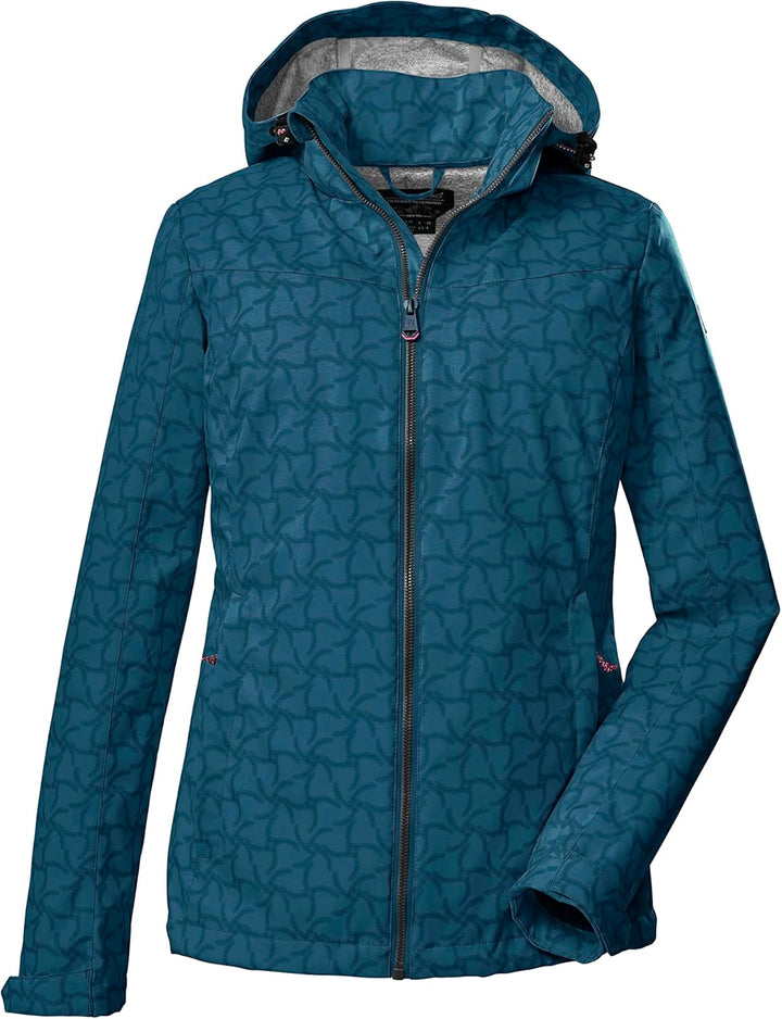 Killtec Damen Kos 90 Wmn Sftshll Jckt Softshelljacke/Outdoorjacke mit abzippbarer Kapuze 40 dunkelbl