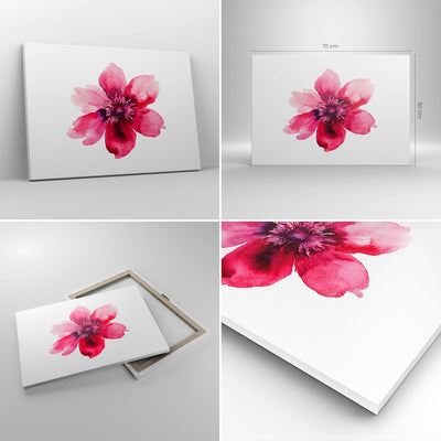 Bilder auf Leinwand Malerei Illustration Sommer Blume Leinwandbild 70x50cm Wandbilder Dekoration Woh