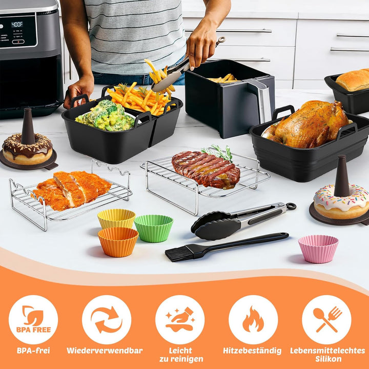 Heissluftfritteuse Zubehör, Airfryer Zubehör für Ninja Foodi Max Dual Zone Heissluftfritteuse AF400E
