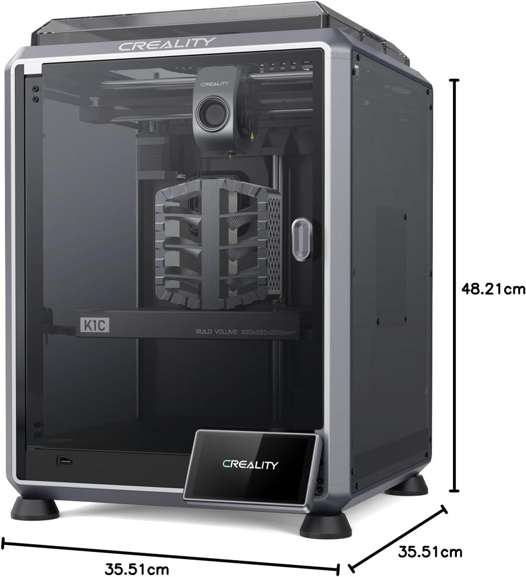 Creality K1C 3D Drucker, 600mm/s schnelle Druckgeschwindigkeit, Auto Nivellierung 3D Printer mit AI-
