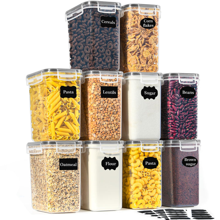 GoMaihe 1.6L Vorratsdosen 10 Set, Aufbewahrungsbox Küche Luftdicht Behälter aus Plastik Mit Deckel,