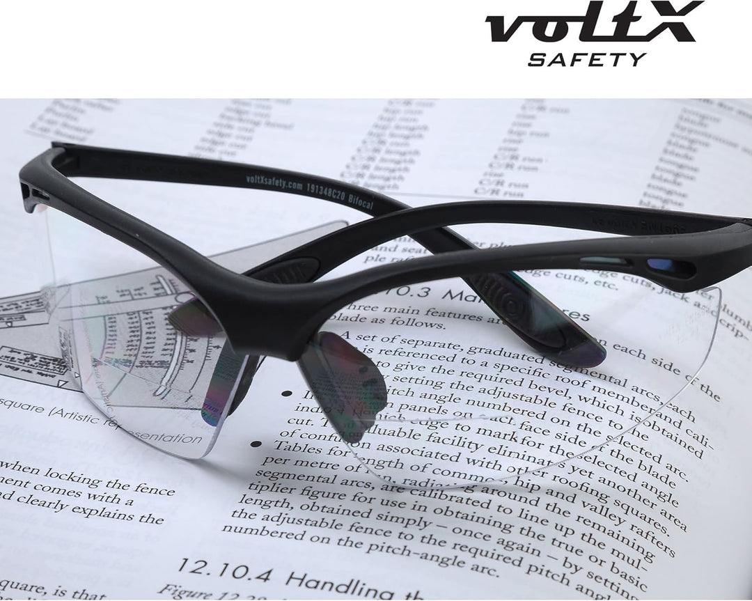 voltX 3 x Constructor' BIFOKALE Schutzbrille mit Lesehilfe (+1.5 Dioptrie klare, gelbe & rauchgraue