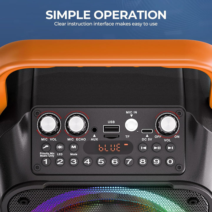 Ankuka Karaoke-Maschine mit 2 drahtlosen Mikrofonen Karaoke-Maschine für Erwachsene & Kinder, tragba