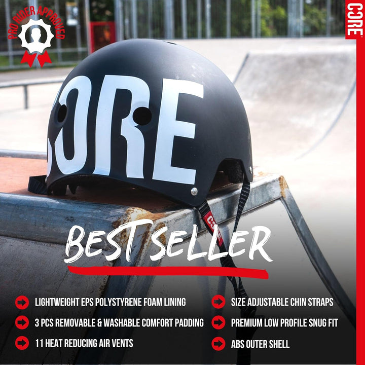 Core Protection Basic Skate/BMX/Bike/Scooter-Helm S Schwarz, S Schwarz