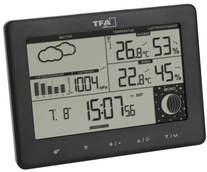TFA Dostmann Funk-Wetterstation Elements, 35.1158.01, mit Aussensender, Wettervorhersage, deutsches