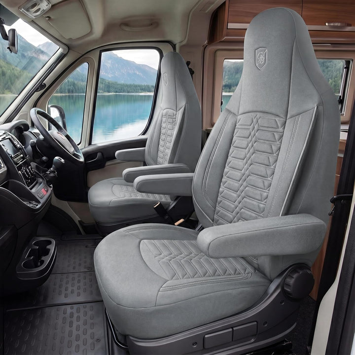 Wohnmobil Sitzbezüge kompatibel mit FIAT Ducato, Citroën Jumper, Peugeot Boxer - Schonbezüge Set aus