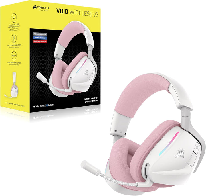 Corsair Void v2 Wireless Gaming-Headset mit Bluetooth für PC, PS5, PS4, Switch & Mobil – Dolby Atmos