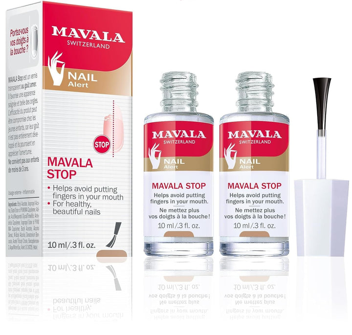 MAVALA 2 Stück Mavala Stop für Nagelbeissen und Daumensaugen, je 10 ml/8,5 g 10 ml (2er Pack), 10 ml