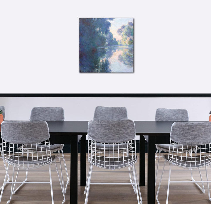 Printed Paintings Leinwand (70x70cm): Claude Monet - Morgen auf der Seine 70x70 cm, 70x70 cm