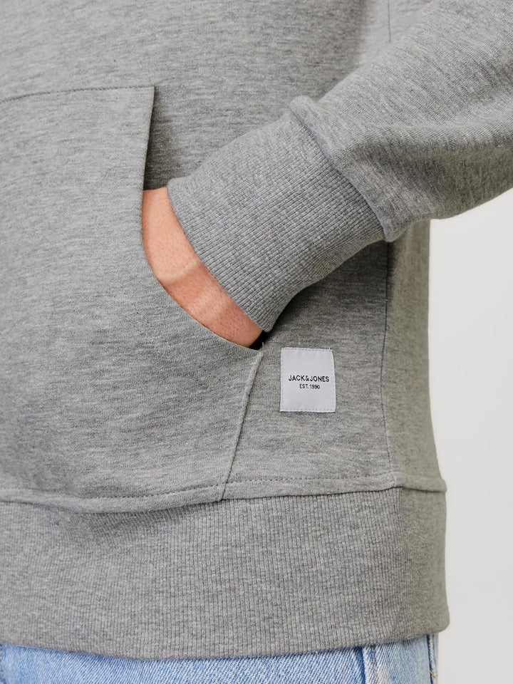 JACK & JONES Male Kapuzenjacke Einfarbig Kapuzenjacke M Light Grey Melange, M Light Grey Melange