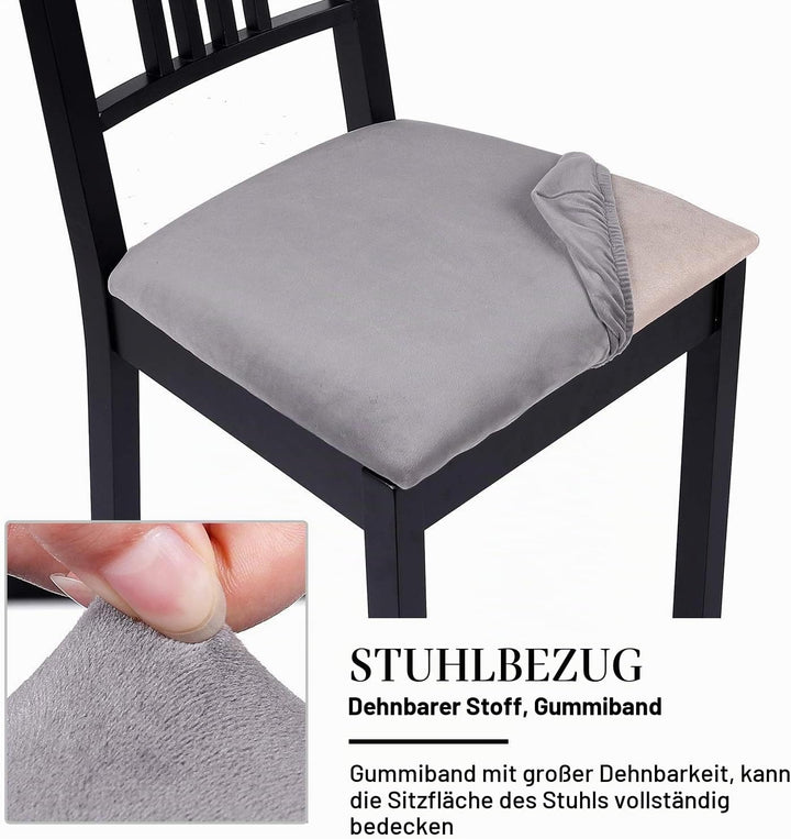 Homaxy Stuhlbezug Sitzfläche Samt Weich Sitzbezug Stuhl Stretch-sitzbezüge für Esszimmerstühle Abwas