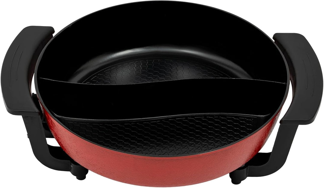 6L Elektrischer Kochtopf 1360W Elektrische Kochplatte Twin Hot Pot Shabu Induktion Feuertopf Suppent