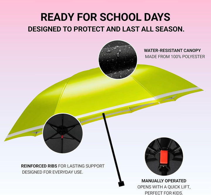 Knirps Rookie manual Kinder Regenschirm lime, 90 cm, Lime