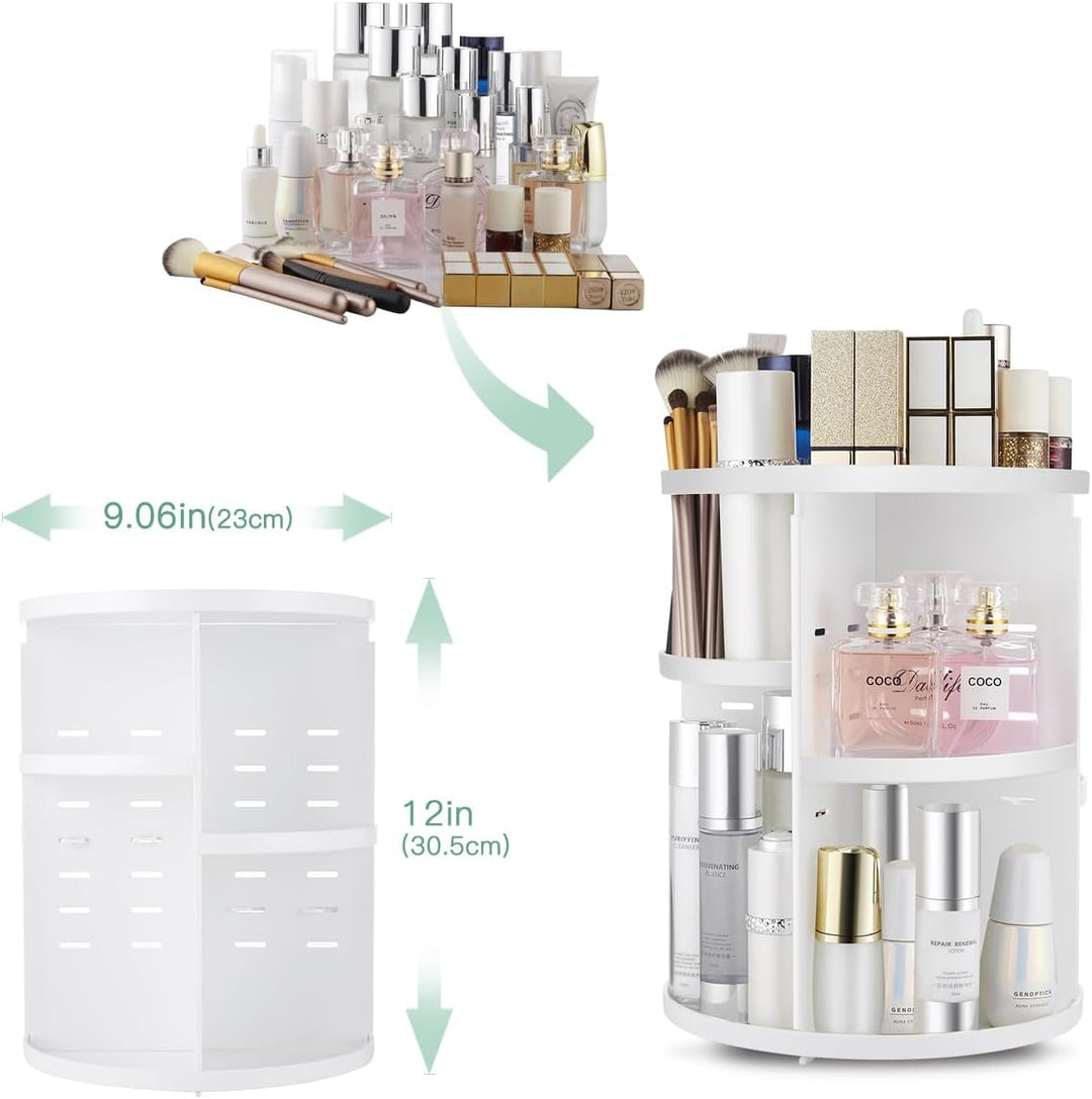 seinlife Um 360 Grad drehbarer Make-up-Organizer, verstellbarer Drehhalter, faltbare Kosmetik-Aufbew