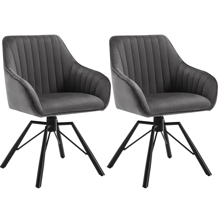 WOLTU Esszimmerstühle drehbar 2er Set, Samt Stuhl Esszimmer, Sessel Wohnzimmer, Drehstuhl, Küchenstu