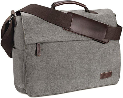 Ruschen Umhängetasche Herren aus Canvas, Hochwertige Herrentasche, Laptoptasche für 15,6 Zoll Laptop