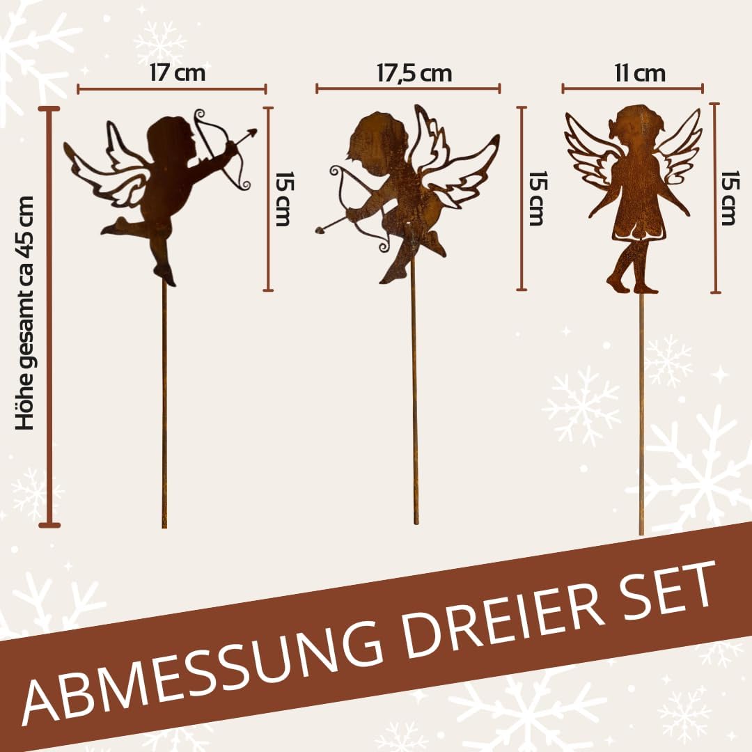 Terma Stahldesign Rost Weihnachts Engel Made in Germany Gartenstecker Outdoor rost deko Weihnachten