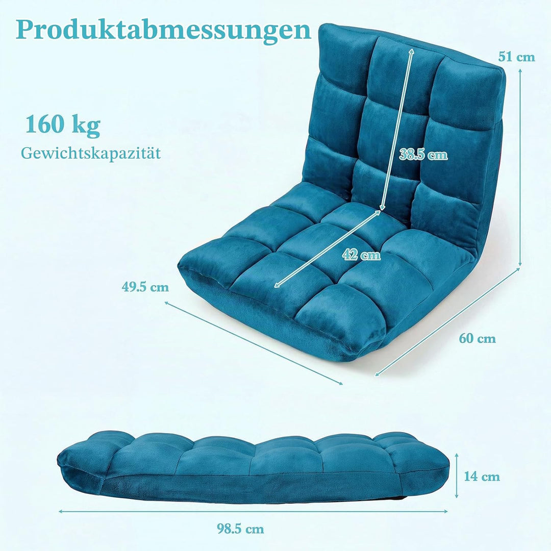 RELAX4LIFE Bodenstuhl Klappbar, Bodensessel mit Verstellbarer Rückenlehne &amp; Liegefunktion, Relaxsess