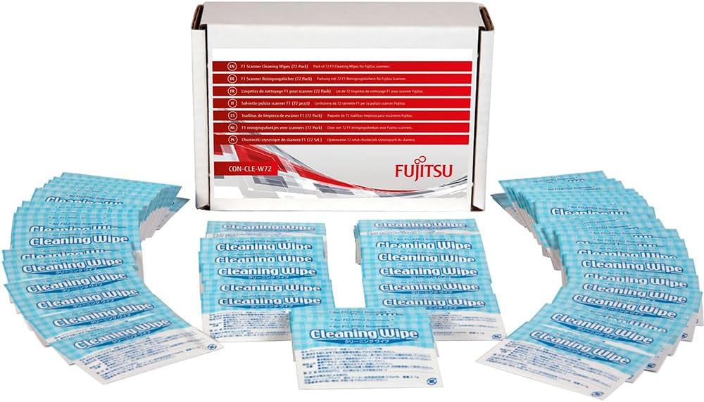 Fujitsu Pack of 72 F1 Cleaning Wipes for scanners CON-CLE-W72