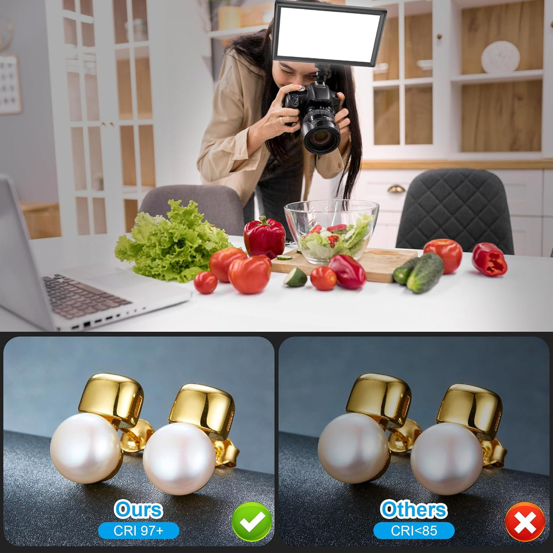 Bonvvie LED Video Dauerlicht Kit, 3000-6500K Fotolicht für Studio & Outdoor Fotografie, Vlog, Videok