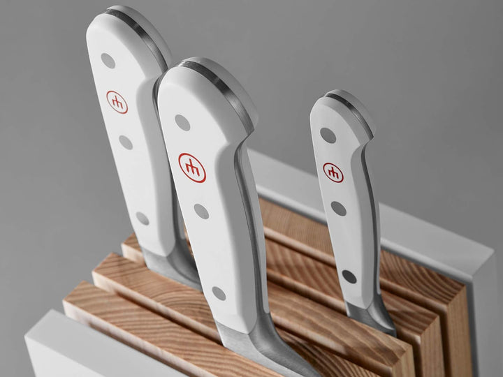 WÜSTHOF Classic White Messerblock mit 5 Artikeln 5-teilig, inkl. Santoku, 5-teilig, inkl. Santoku