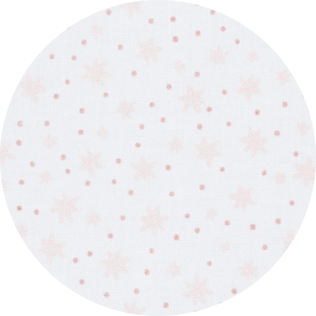 babybay Gitterschutz Organic Cotton für Verschlussgitter alle Modelle, weiss Glitzersterne rosé