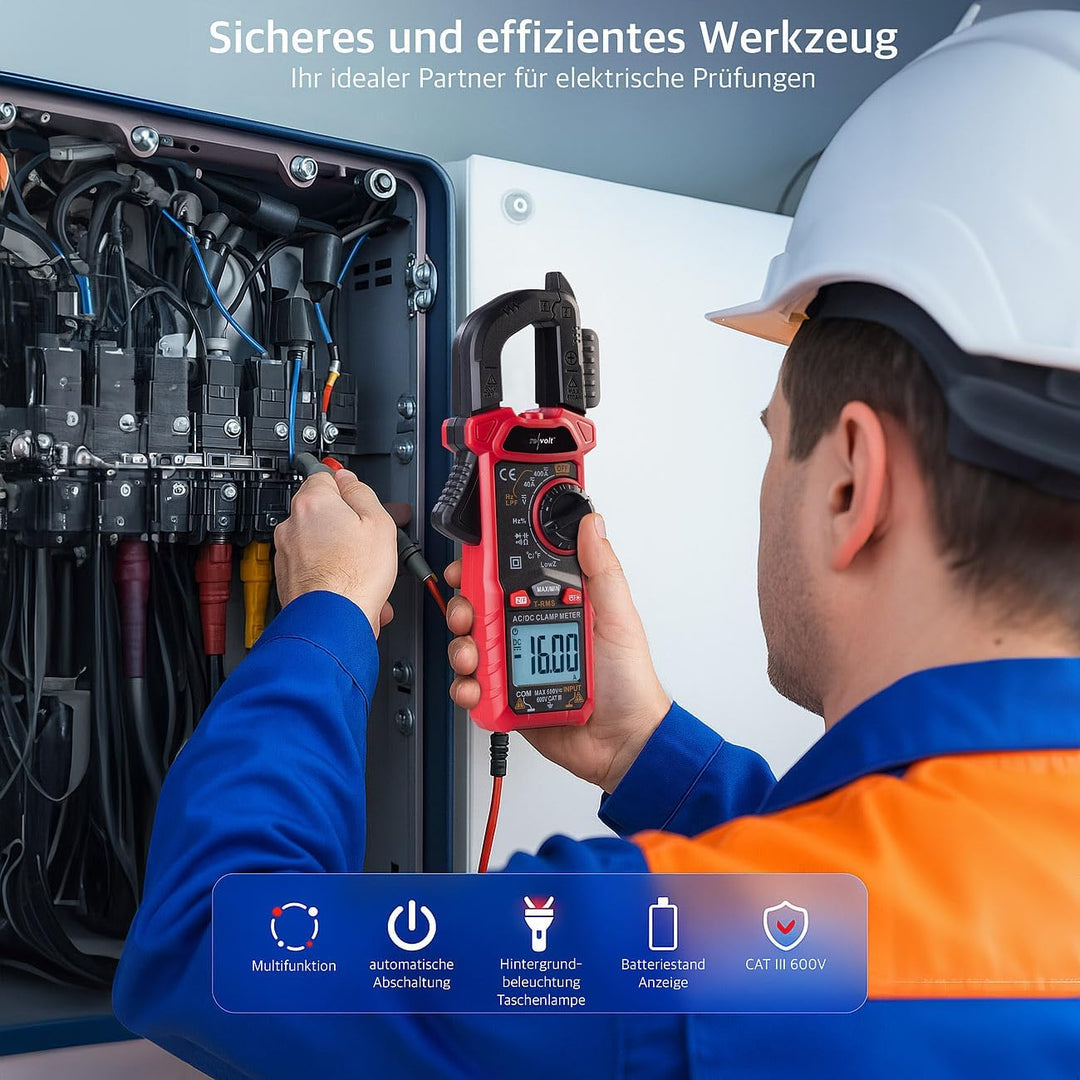 revolt Multimeter: Strommesszange AC & DC, Strom, Spannung bis 600 Volt, True RMS-4000 (Zangenampere