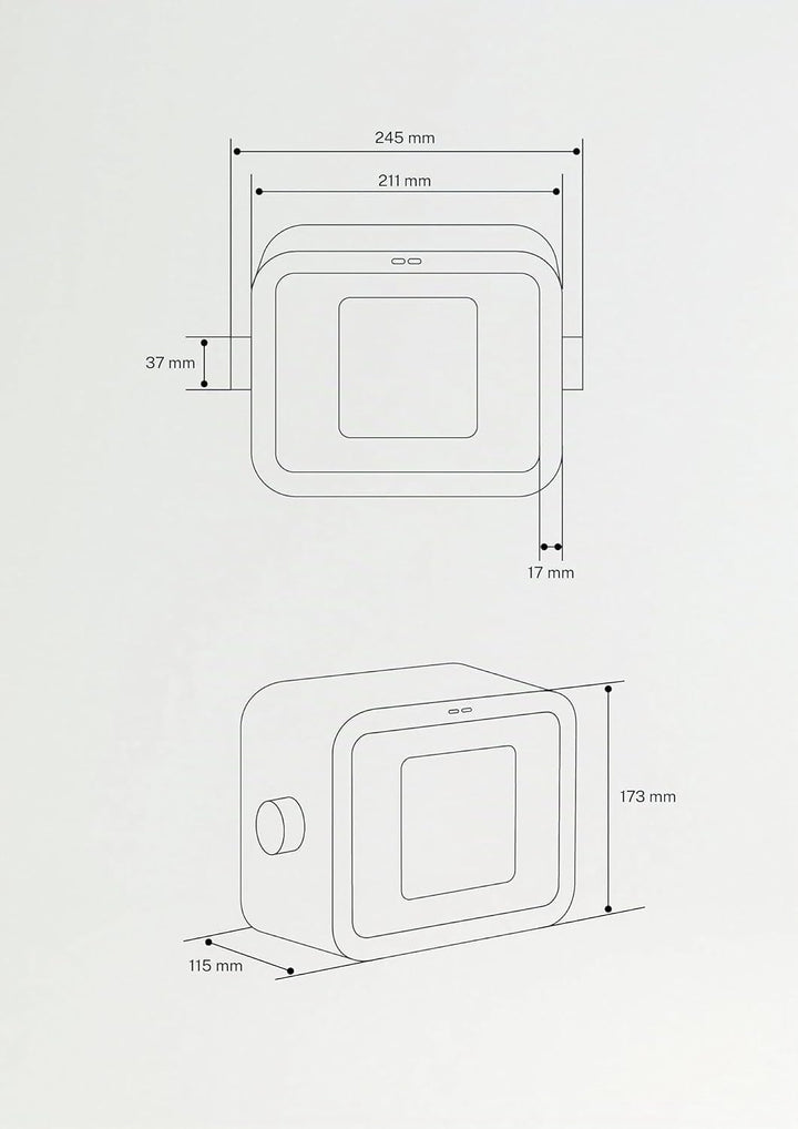 CREATE/WARM BOX/Keramik-Heizkörper Weiss/Tragbare, Thermostat, 2 Leistungen, PTC-Heizung, Überhitzun