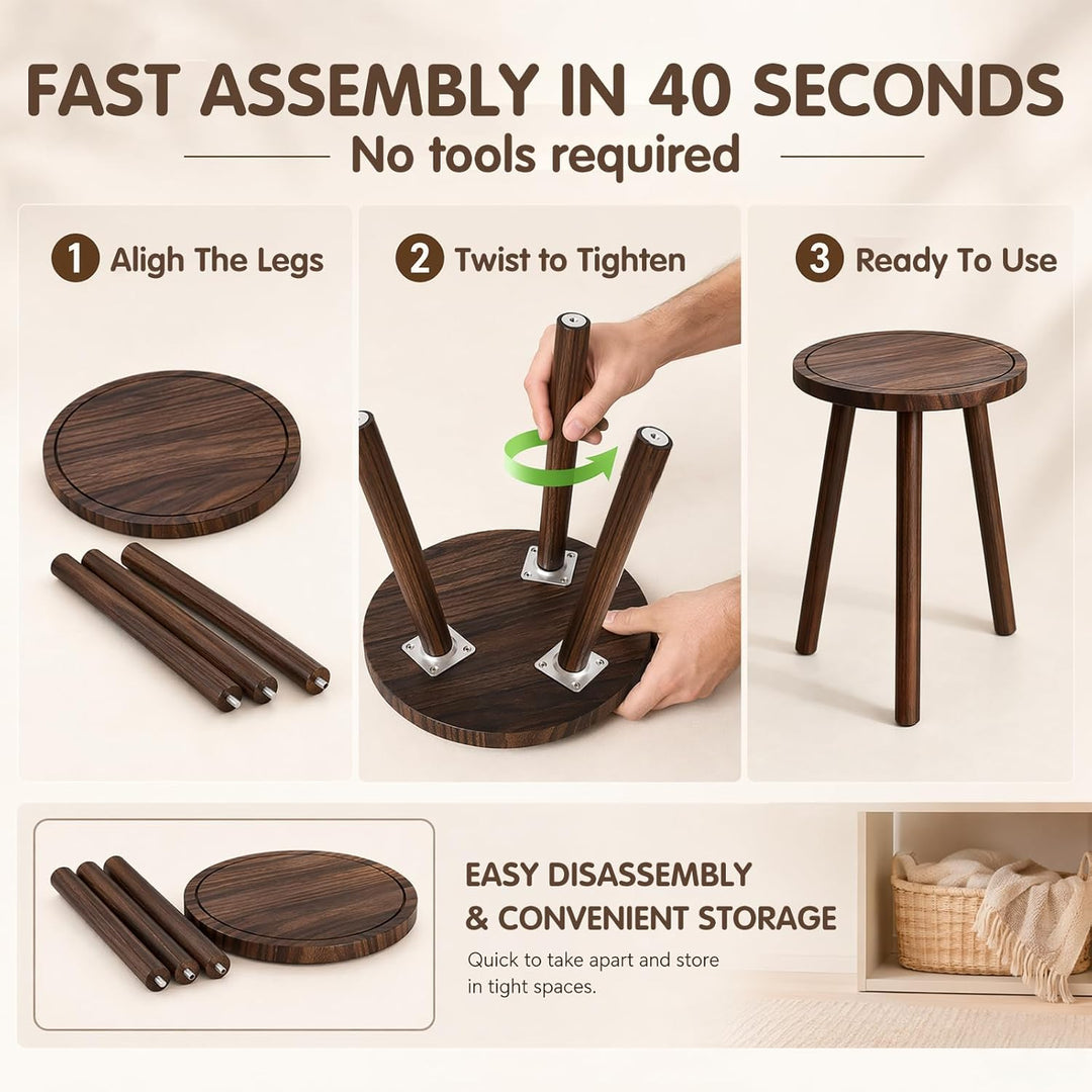 Blumenhocker Holz 3er-Set, Pflanzenständer aus Holz in 3 Grössen, 6"/8"/11" Höhe, Blumentisch, Dekor