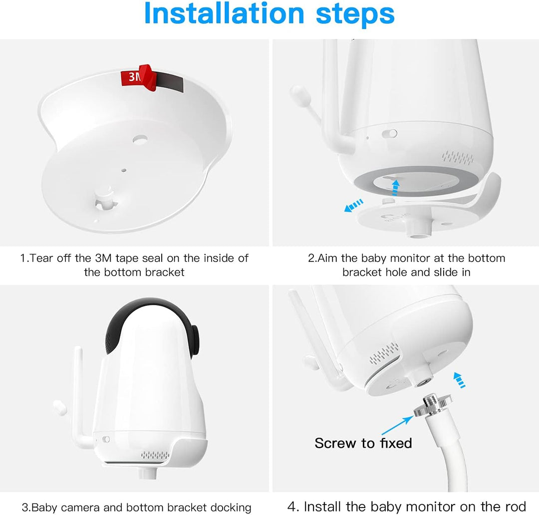 HOLACA Babyphone Clip-Halterung für FAKEME/Vava Babyphone, 720P 5 HD Display, Video-Babyphone, Halte