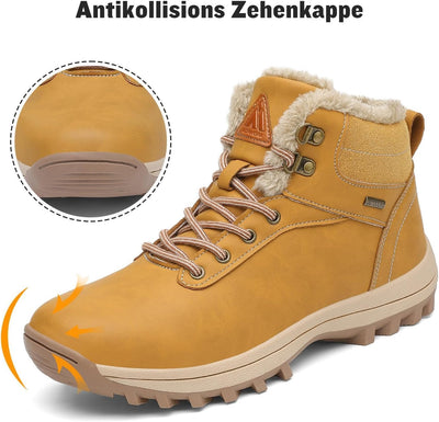 Mishansha Warme Gefüttert Winterschuhe Herren Damen Wasserabweisend Winterstiefel Wanderschuhe Gr.36