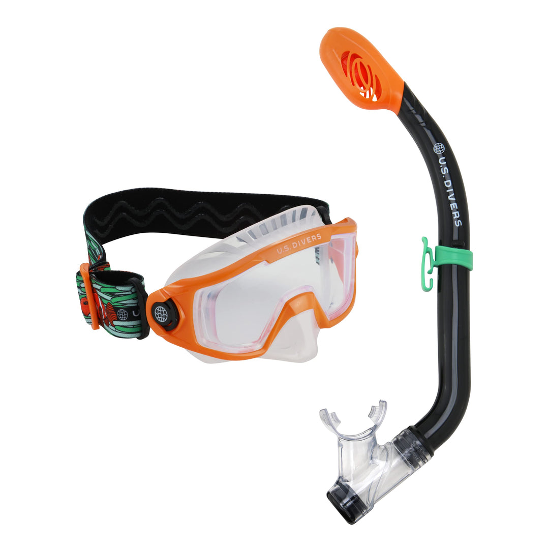 US Divers | Schnorchel Combo Avila für Kinder ab 6+ | Maske und Schnorchel BLACK ORANGE, BLACK ORANG