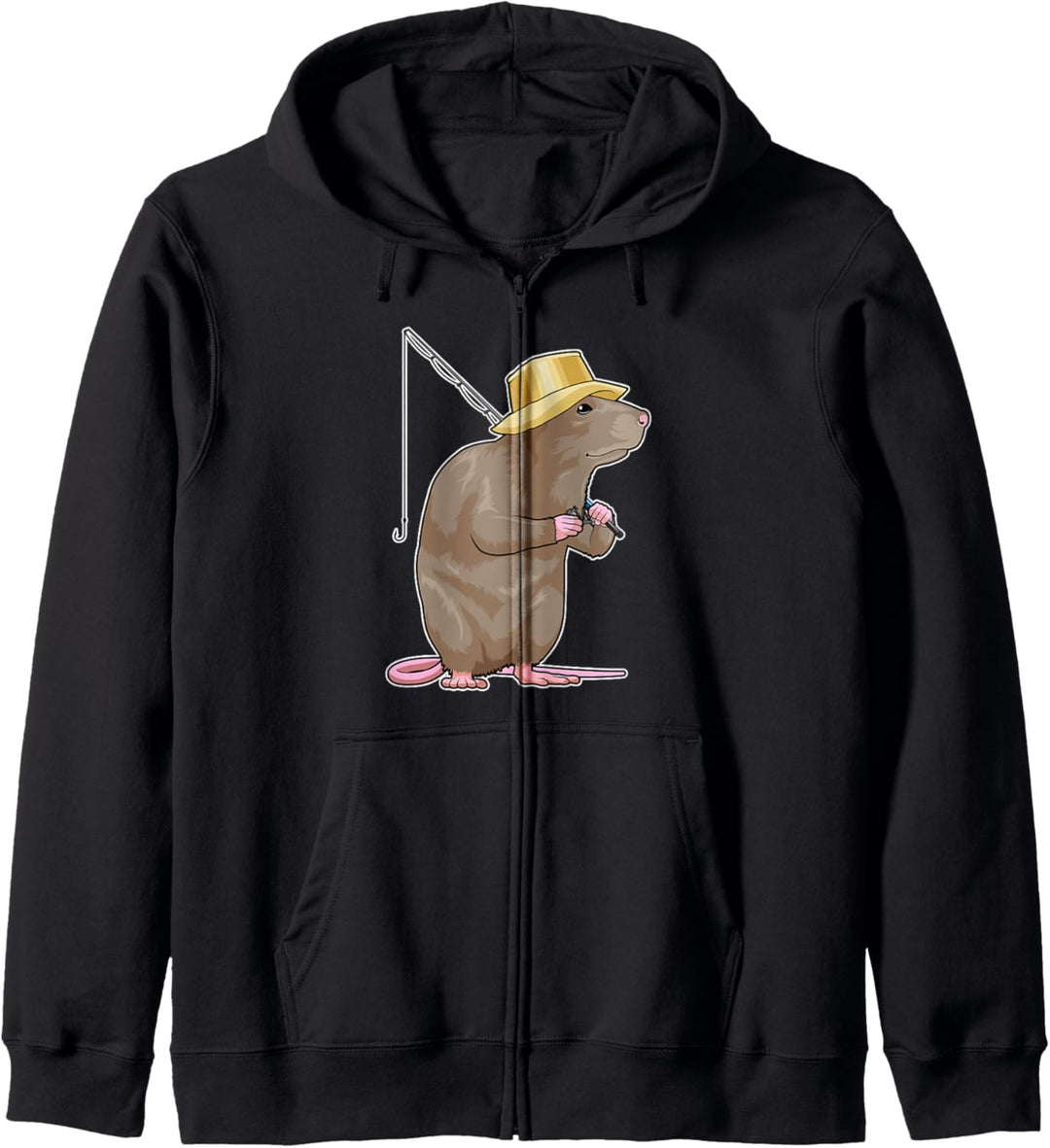 Ratte Angeln Angler Angel Kapuzenjacke