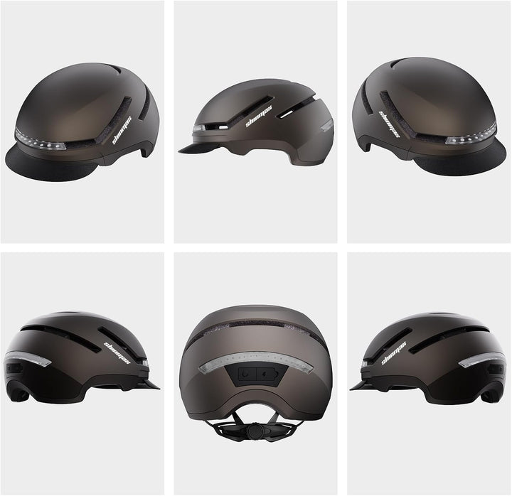 Shinmax Fahrradhelm Damen Herren mit Blinker & Licht, Fahrrad Helm Erwachsene mit USB Wiederaufladba