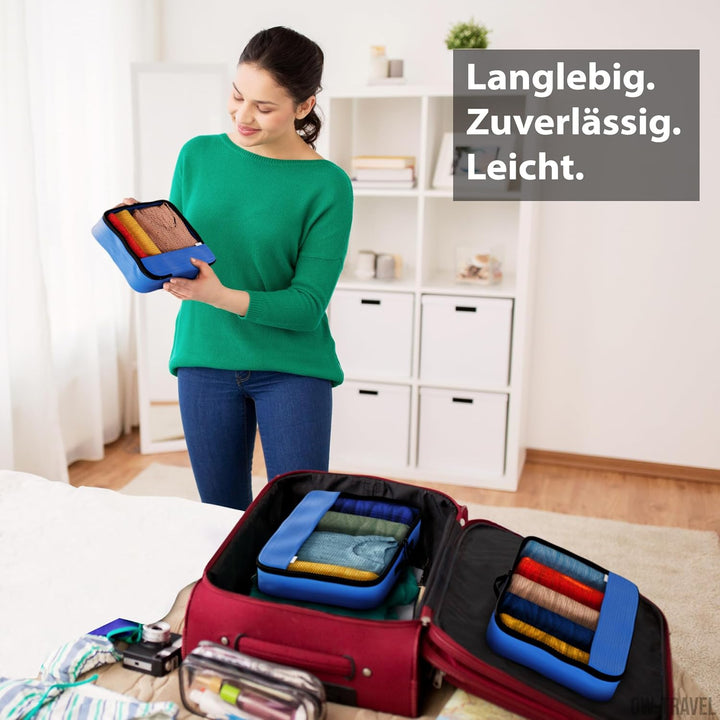 OW-Travel Einfach zu Organisierende Packtaschen für Koffer Medium Kleiderlagerung mit Reisewürfeln e