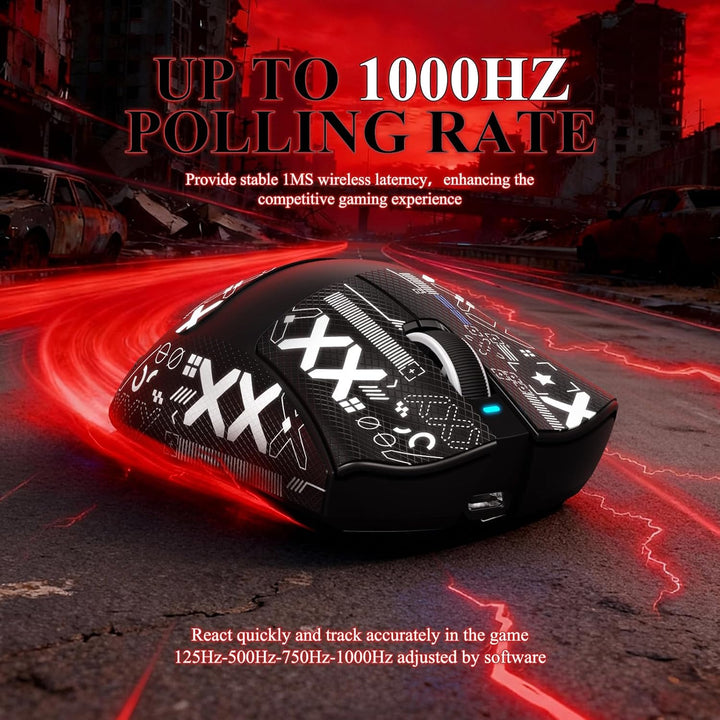 MAMBASNAKE x Attack Shark V3PRO Kabellose Gaming-Maus mit Magnetischer Ladestation,PAW3311-Sensor, B