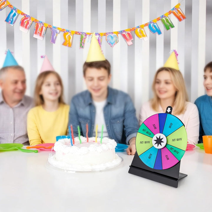 Diakey 15 cm drehendes Preisrad mit 3 Rädern, Farbtisch-Roulette-Rad Spinner mit Ständer, Glücksspie