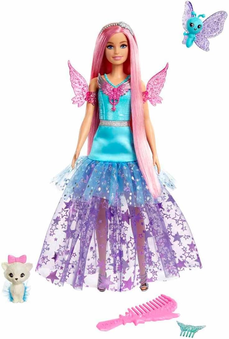 Barbie Ein Verborgener Zauber Puppe - Langhaarige Malibu Roberts Puppe mit schimmerndem Kleid, Zubeh