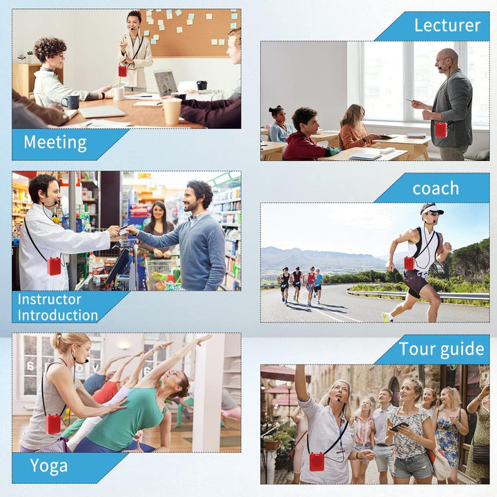 Giecy Sprachverstärker tragbar 30W 2200mAh Akku mit grosser Kapazität und Mikrofon Headset für Klass