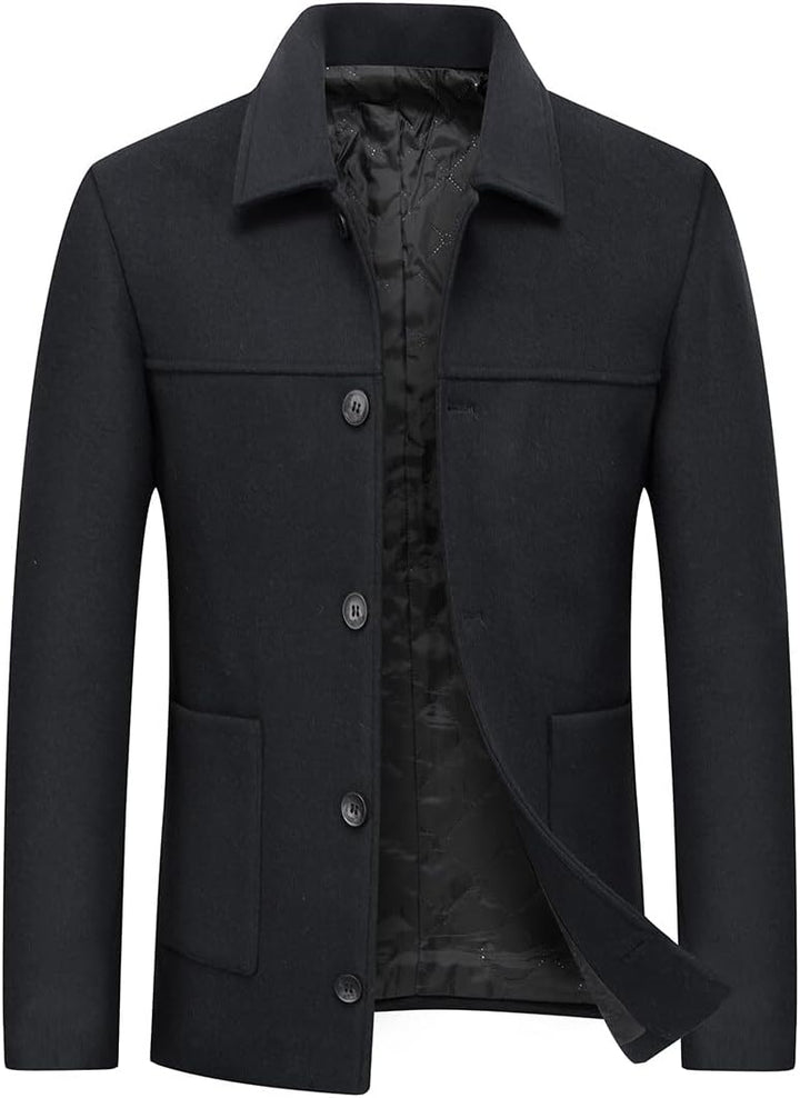 YOUTHUP Mantel Herren Wollmantel Winter Wolle Kurzmantel Regular Fit Kurz Herrenmantel für Business